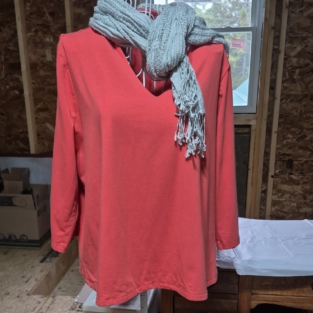Appleseed's Pink Long Sleeve Relaxed Blouse